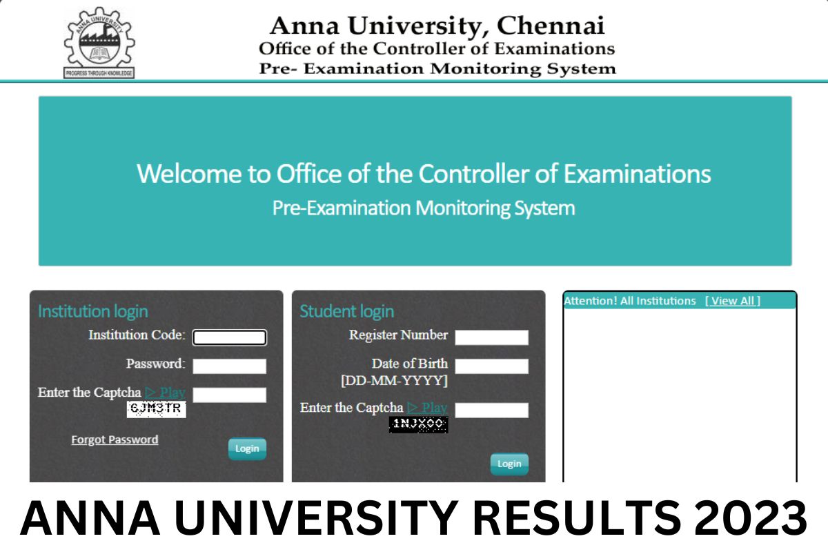 Anna University Results 2024, 1st, 3rd, 5th Sem coe1.annauniv.edu Result Link