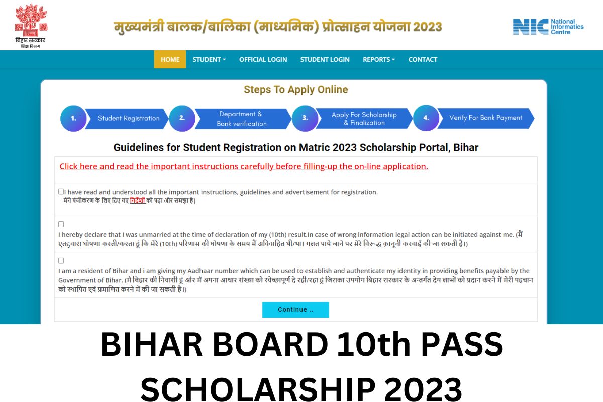 Bihar Board Matric 1st Division Scholarship 2024, Registration @ medhasoft.bih.nic.in