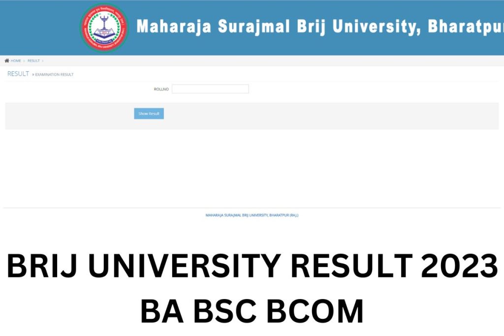 Brij University Result 2023, MSBU BA BSc BCom 1st 2nd 3rd Year Results @ msbrijuniversity.ac.in