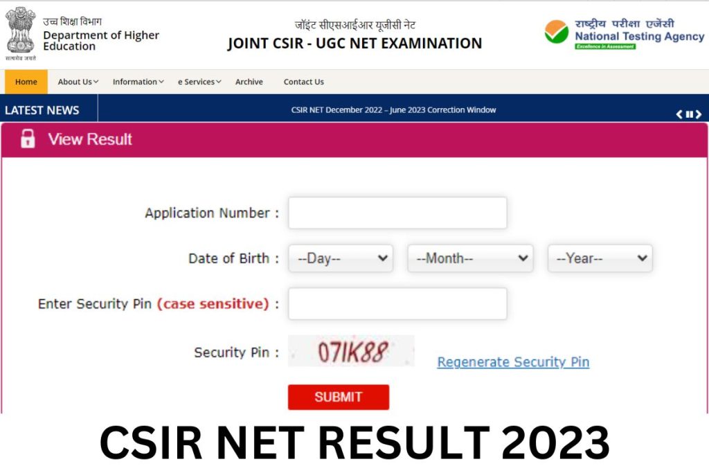 CSIR NET Result 2023, Scorecard, Merit List, Subject Wise Cut Off Marks