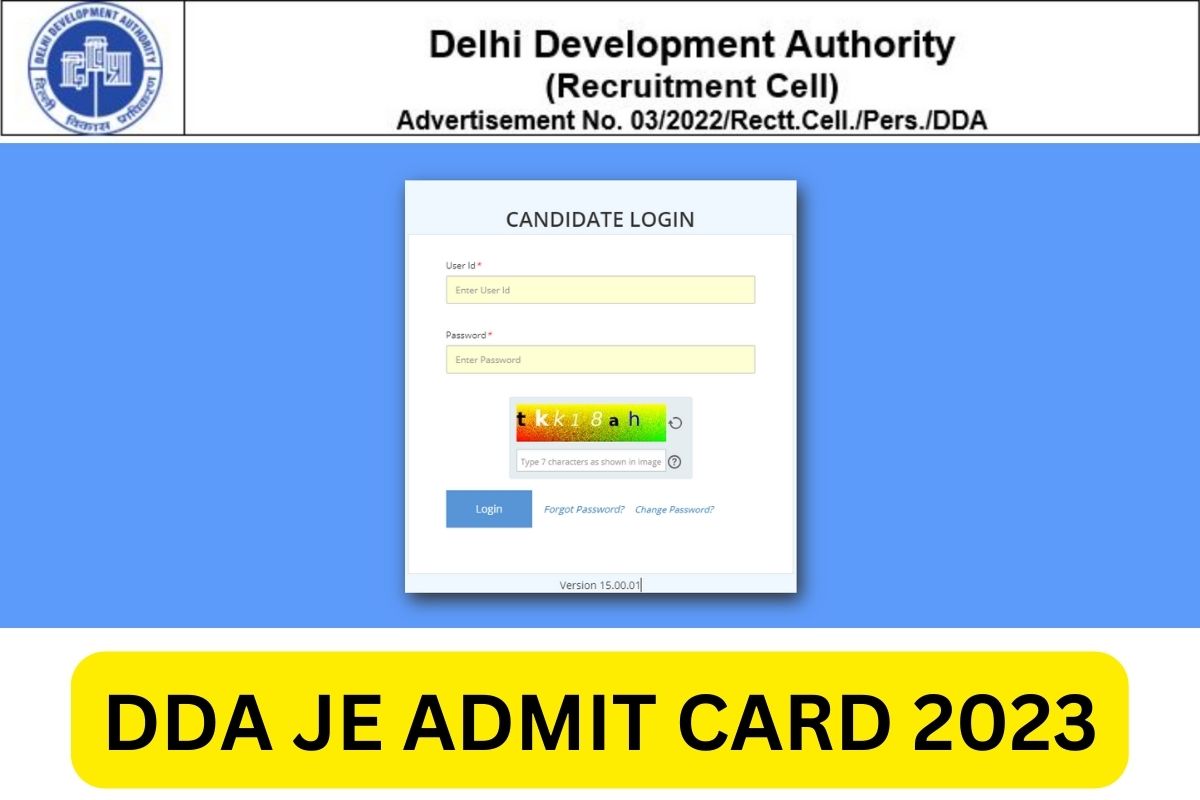 DDA JE Admit Card 2023, JSA Hall Ticket Link, Exam Schedule @ dda.gov.in