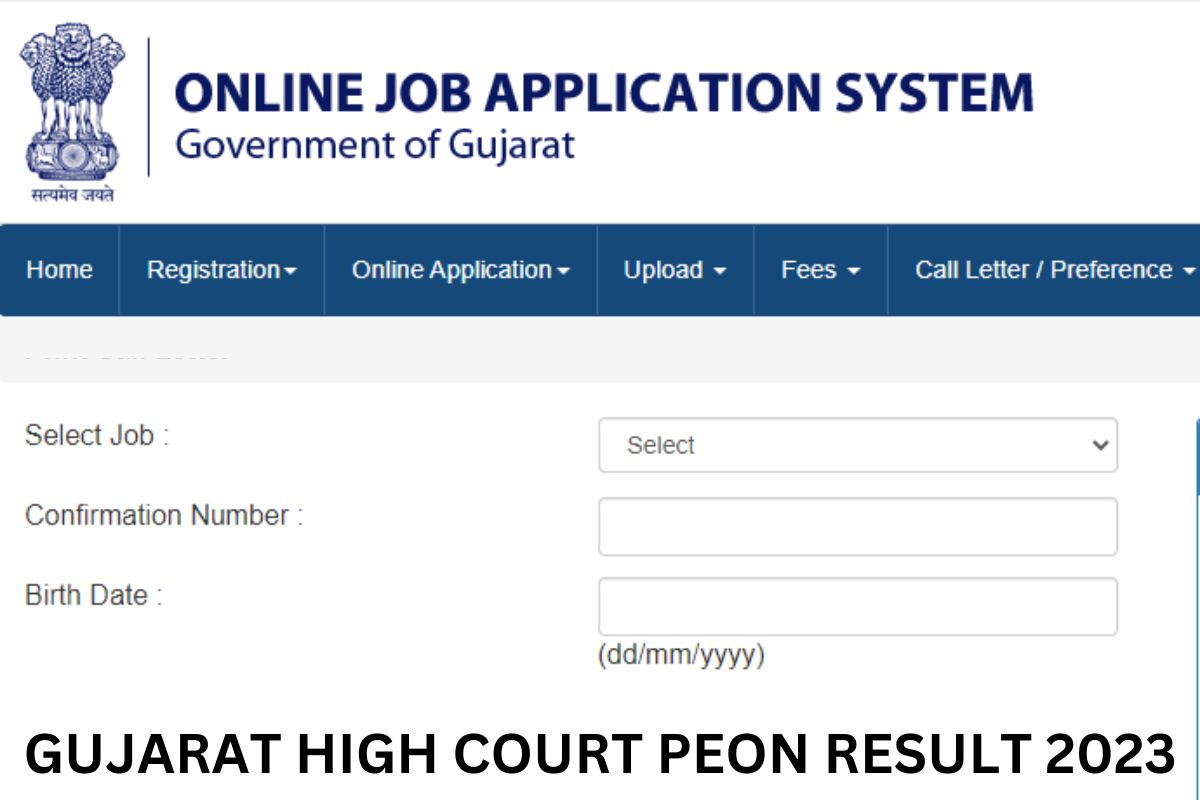 Gujarat High Court Peon Result 2023, hc-ojas.gujarat.gov.in Class 4 Selection List, Cut Off Marks
