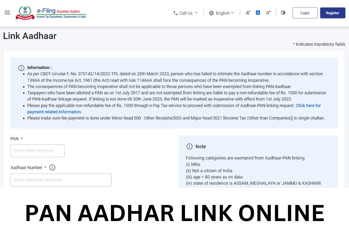 Pan Aadhar Link Online, incometax.gov.in Aadhaar Pan Link Status Check