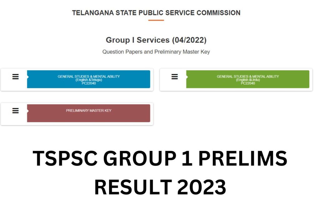 टीएसपीएससी ग्रुप 1 प्रारंभिक परीक्षा परिणाम 2023, पीडीएफ मेरिट सूची, कटऑफ नोट्स