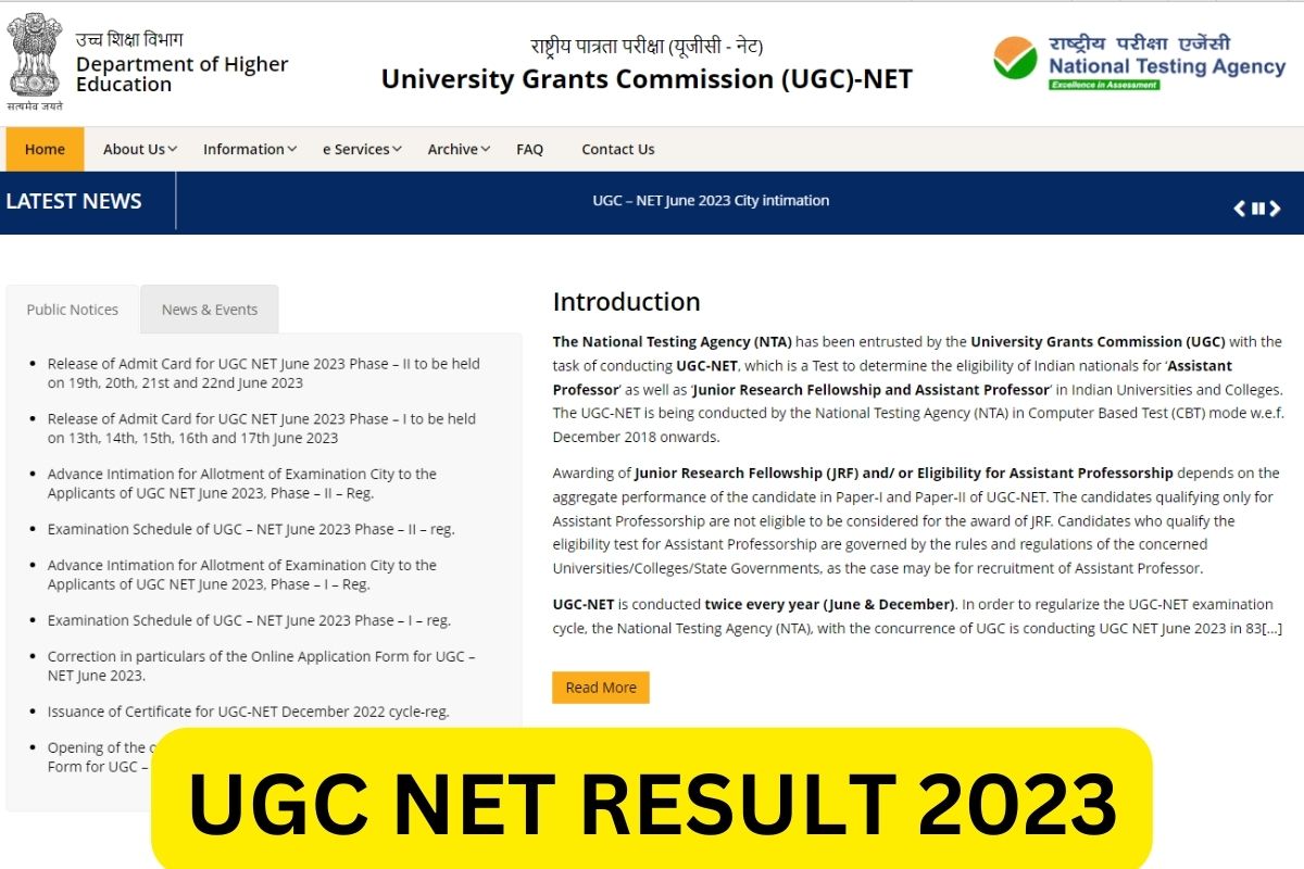 UGC NET Result 2023 (Out) - Score Card, Cut Off Marks @ ugcnet.nta