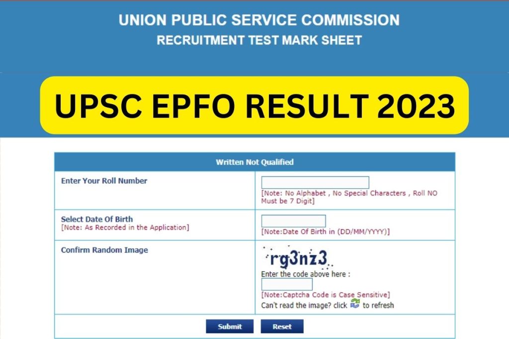 UPSC EPFO Result 2023, EO AO Cut Off Marks, Merit List