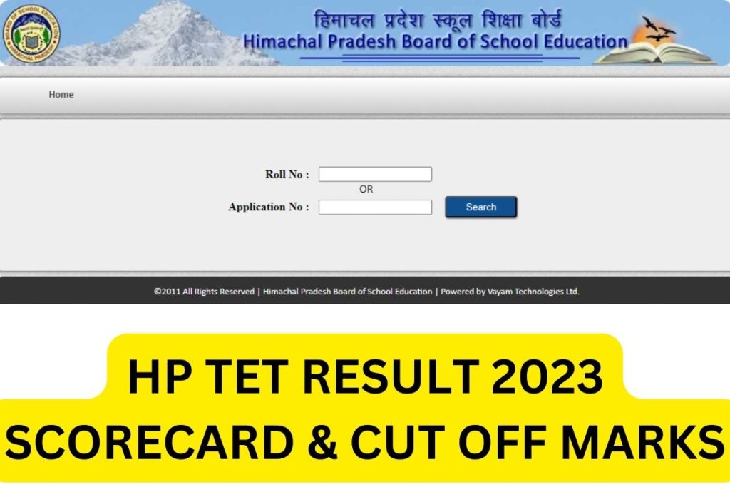 HP TET Result 2023, hpbose.org Scorecard, Cut Off & Merit List