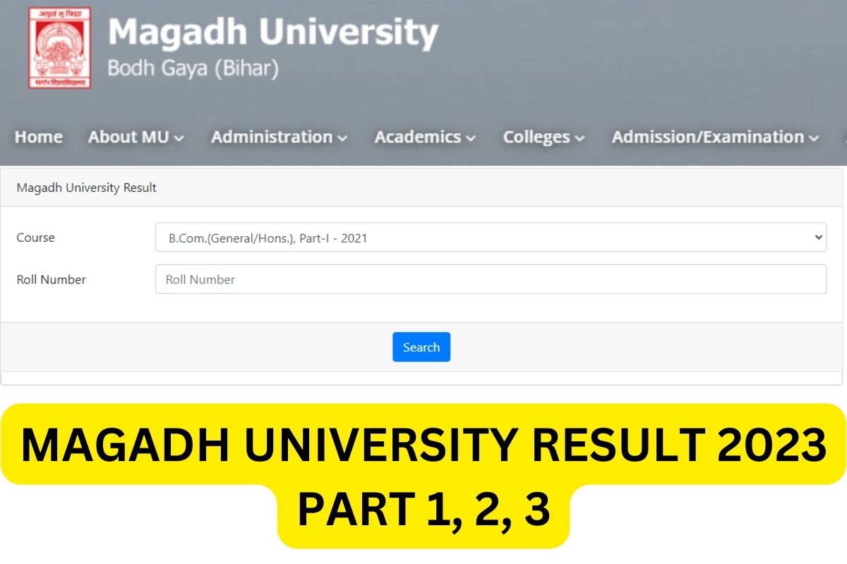 Magadh University Result 2024, Part 1, 2, 3 BA, Bsc, Bcom Results @ magadhuniversity.ac.in
