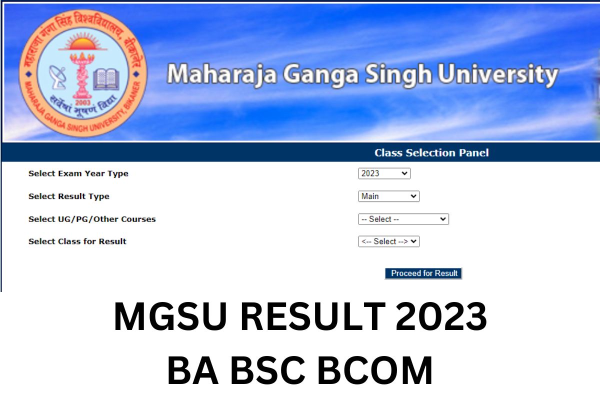 MGSU Result 2024, univindia.net BA BSc BCom Results Link