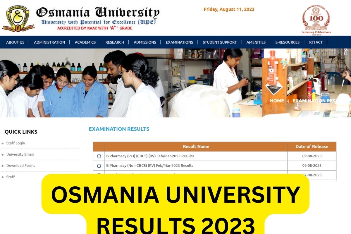 Osmania University Results 2024, OU Degree 2-4-6 Sem @ osmania.ac.in