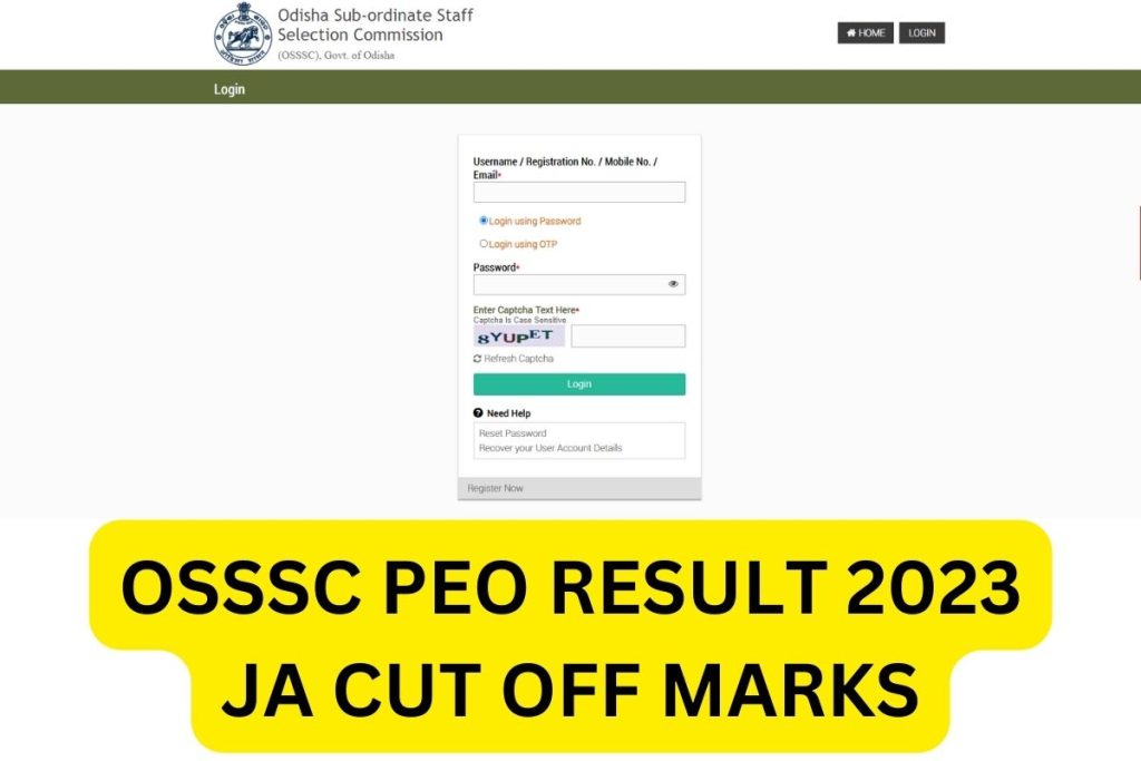 OSSSC PEO Result 2023, PEO & JA Cut Off Marks, Merit List