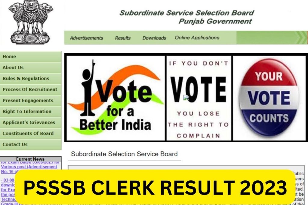PSSSB Clerk Result 2023, Answer Key, Cut Off Marks & Merit List