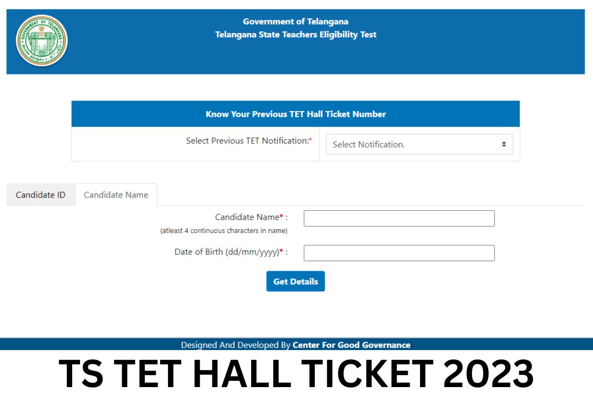 TS TET Hall Ticket 2023, Telangana TET Admit Card Download tstet.cgg