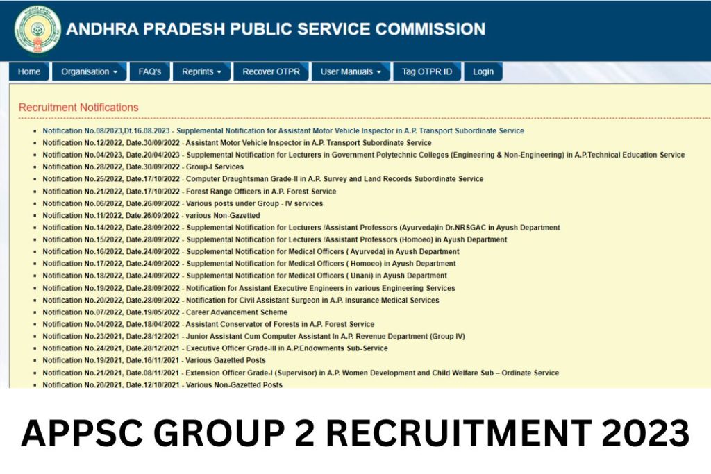APPSC Group 2 Notification 2023 PDF, Application Form, Eligibility, Apply Online