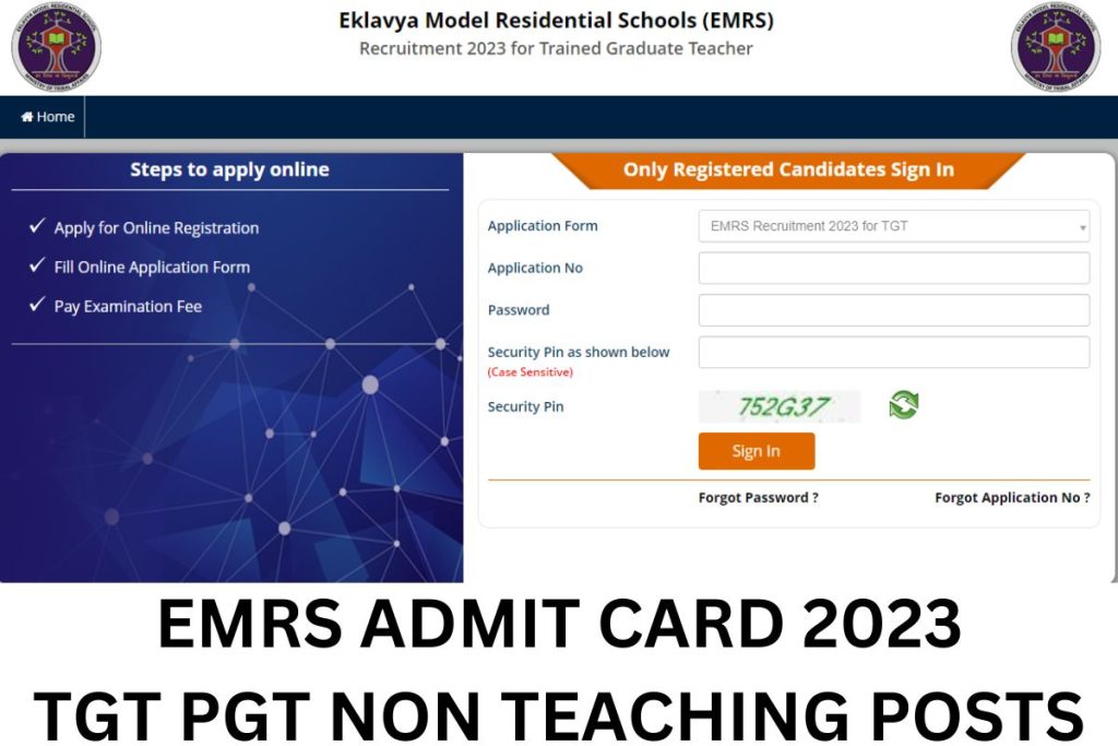 EMRS Admit Card 2023, TGT PGT & Non Teaching Exam Date