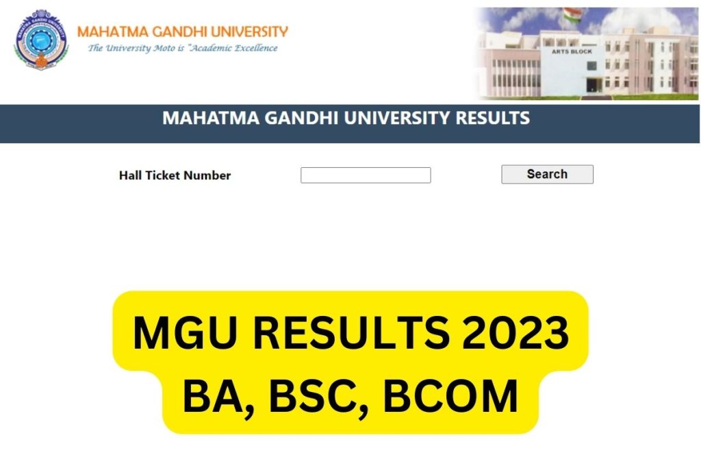 MG University Results 2023, mgu.ac.in BA BSc BCom Marksheet Download