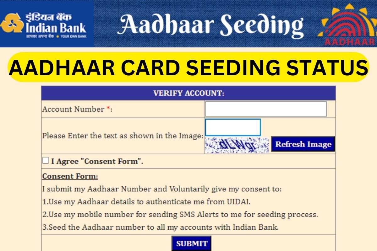 Bank Aadhaar Seeding Status @ uidai.gov.in, Bank Wise Seeding Form Online