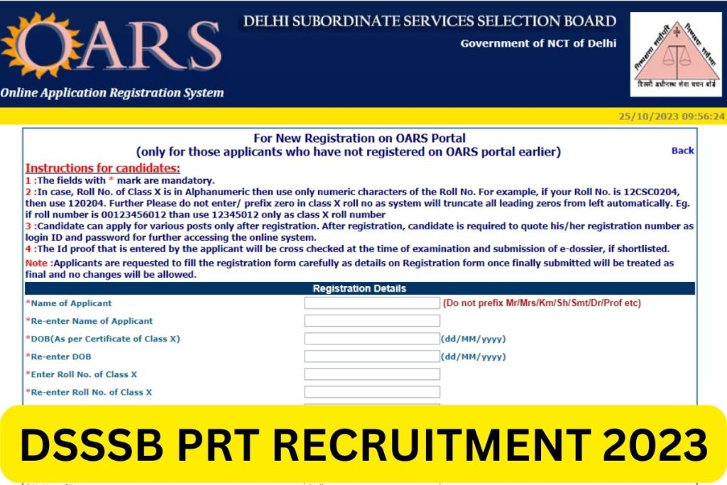 DSSSB PRT Recruitment 2023, Notification, Vacancy, Eligibility, Apply Online