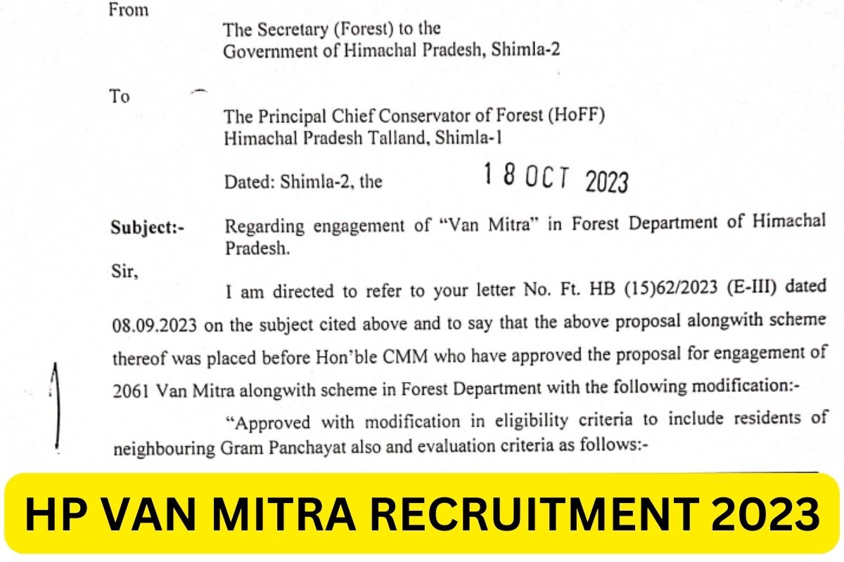 HP Van Mitra Recruitment 2023, Notification, Application Form, Last Date