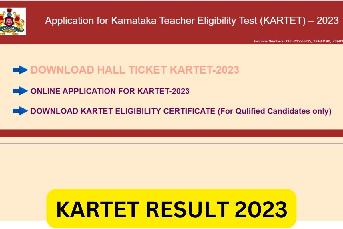 KARTET Result 2024, Sts.karnataka.gov.in TET Scorecard, Paper 1, 2 Cut Off Marks