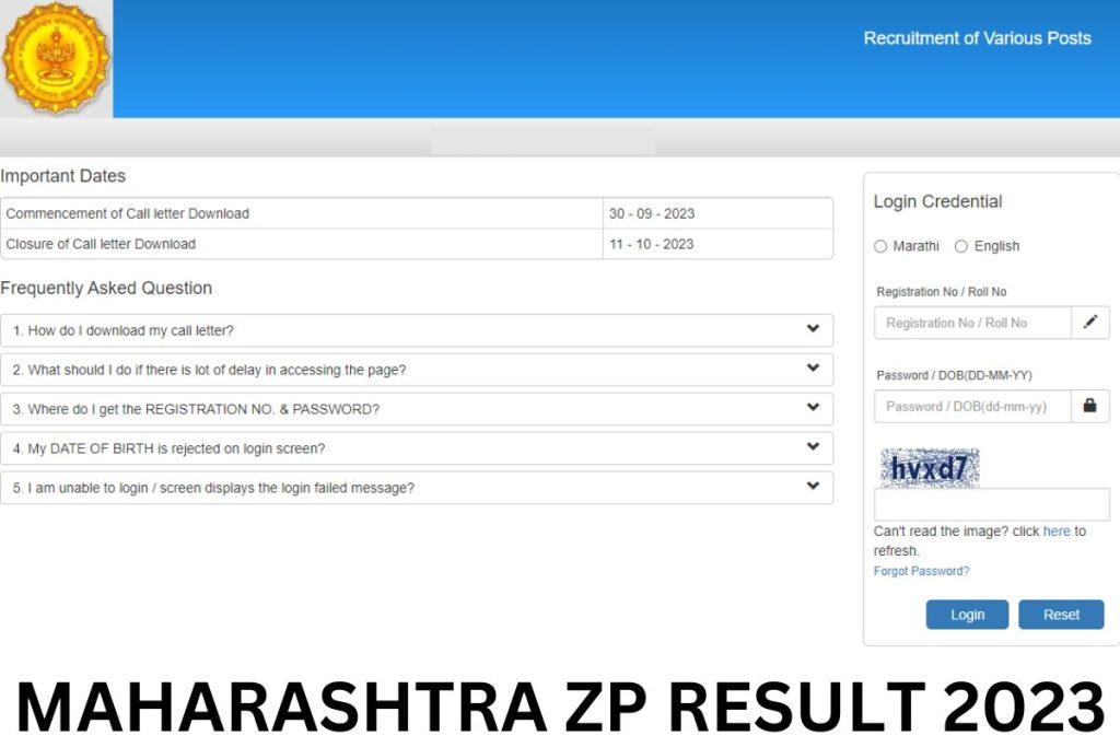 Maharashtra ZP Result 2023, Zilla Parishad Answer Key, Cut Off Marks