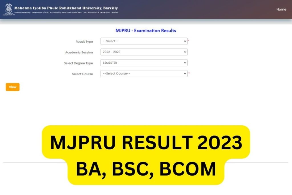 MJPRU Result 2023, Rohilkhand University BA, BSc, Bcom Results Link