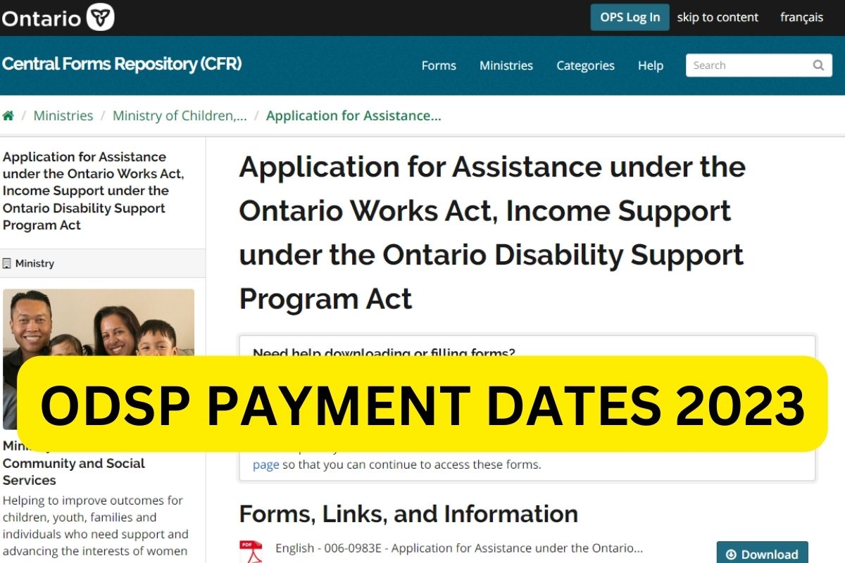 ODSP Payment Dates 2023, Apply Online, Benefits, Amount @ ontario.ca