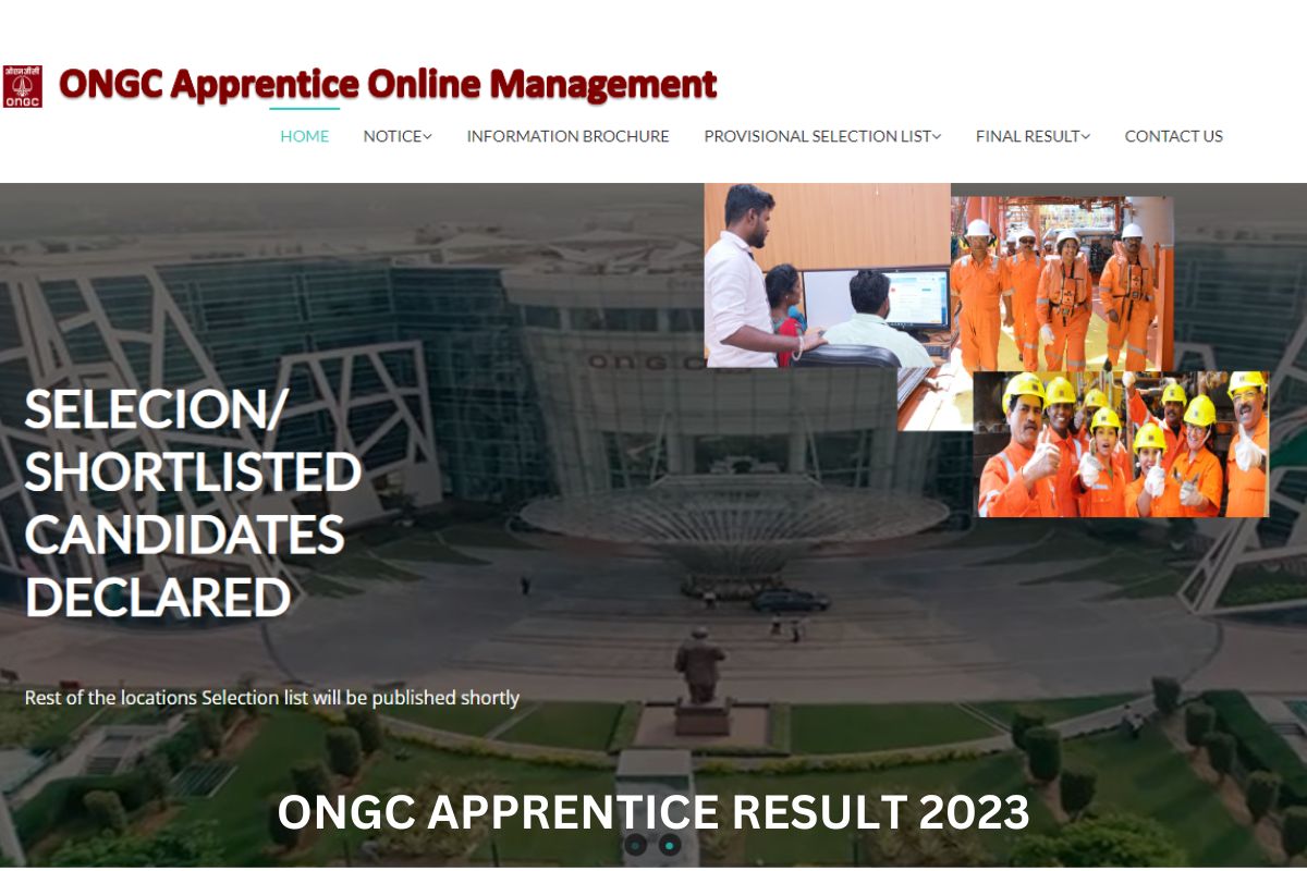 ONGC Apprentice Result 2024, Merit List & Cut Off Marks Link