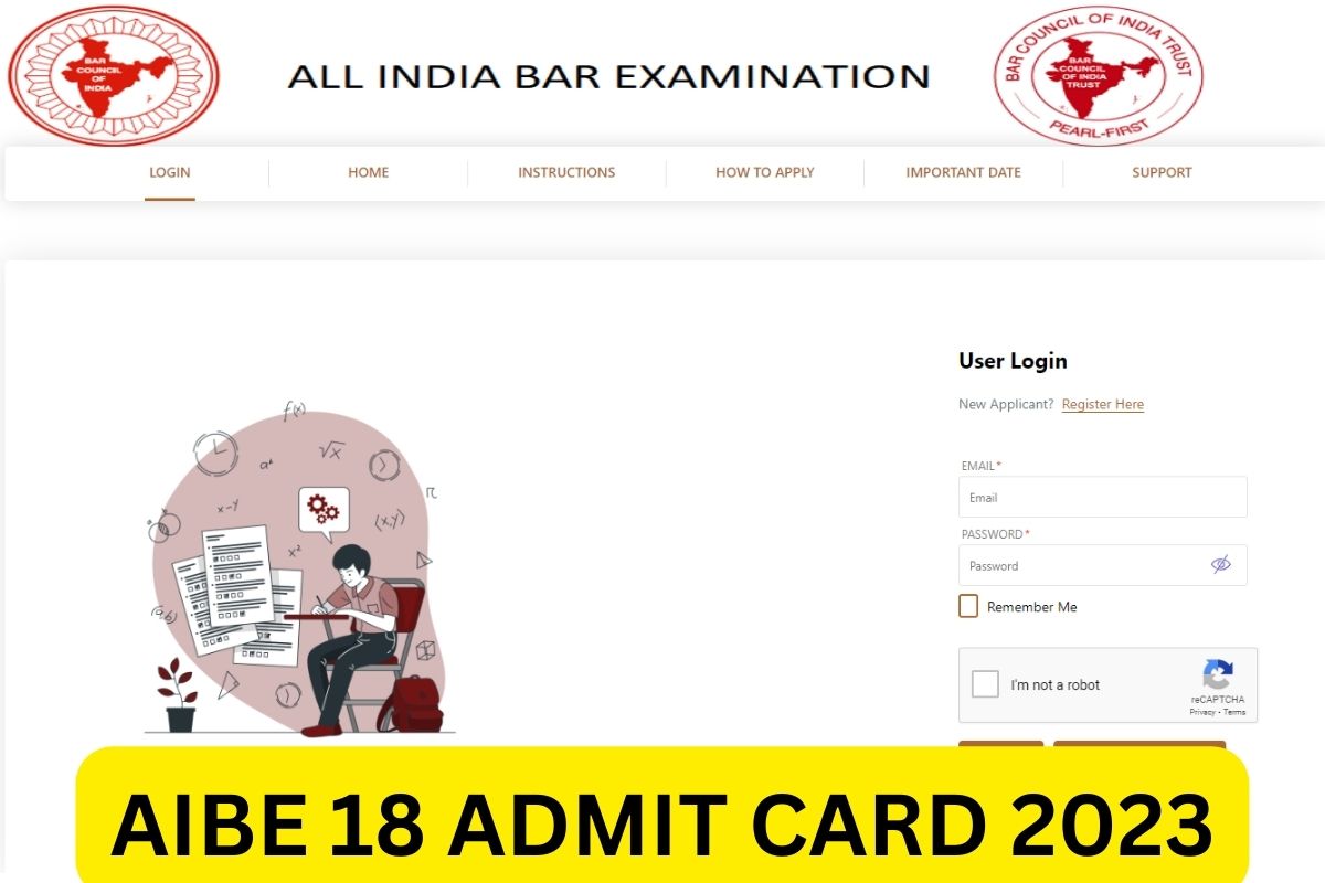 AIBE 18 Admit Card 2023, XVIII Exam Date, allindiabarexamination.com Hall Ticket Link
