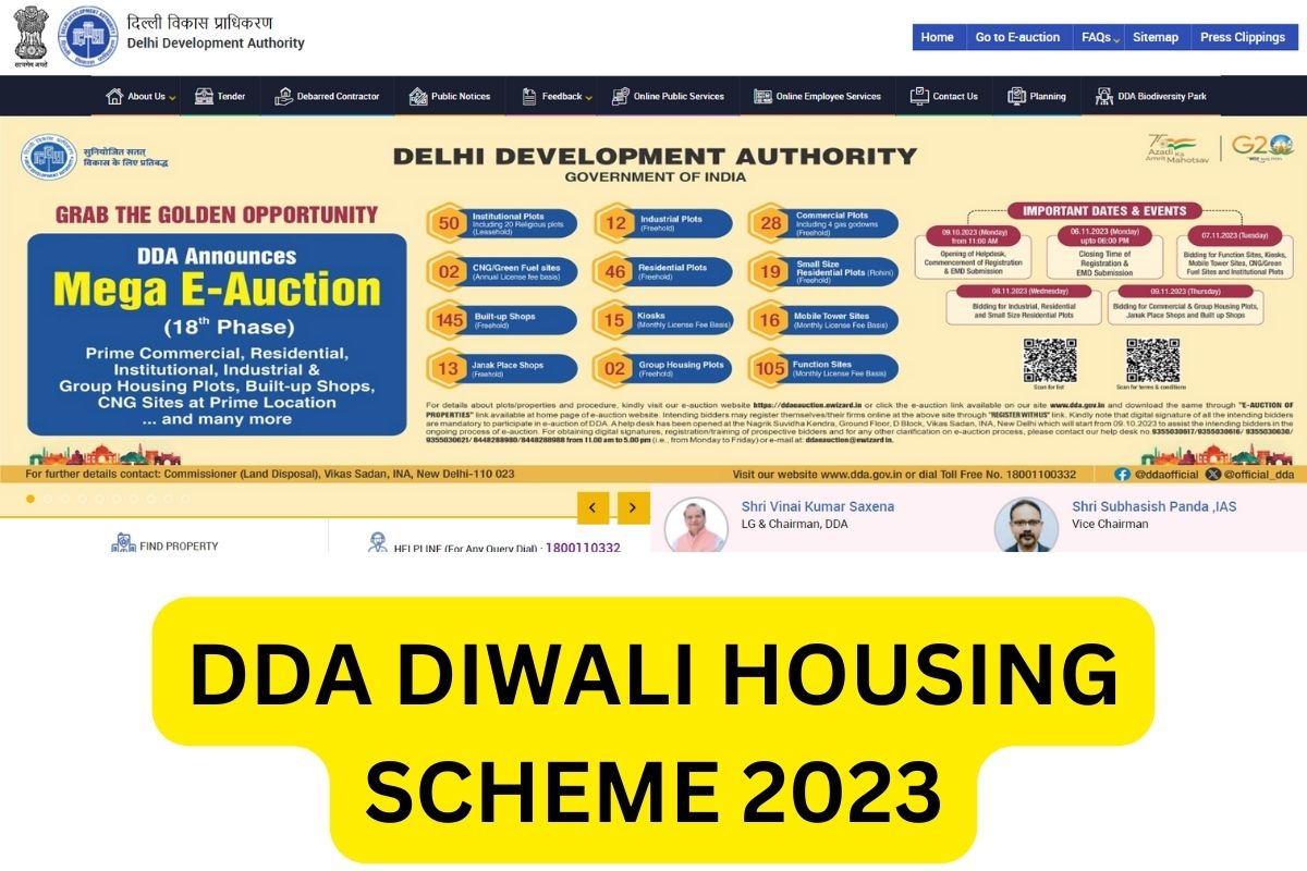 DDA Diwali Housing Scheme 2023 Registration