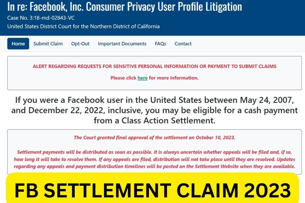 FB Settlement Claim 2023, Form, Payout Date, Status Check