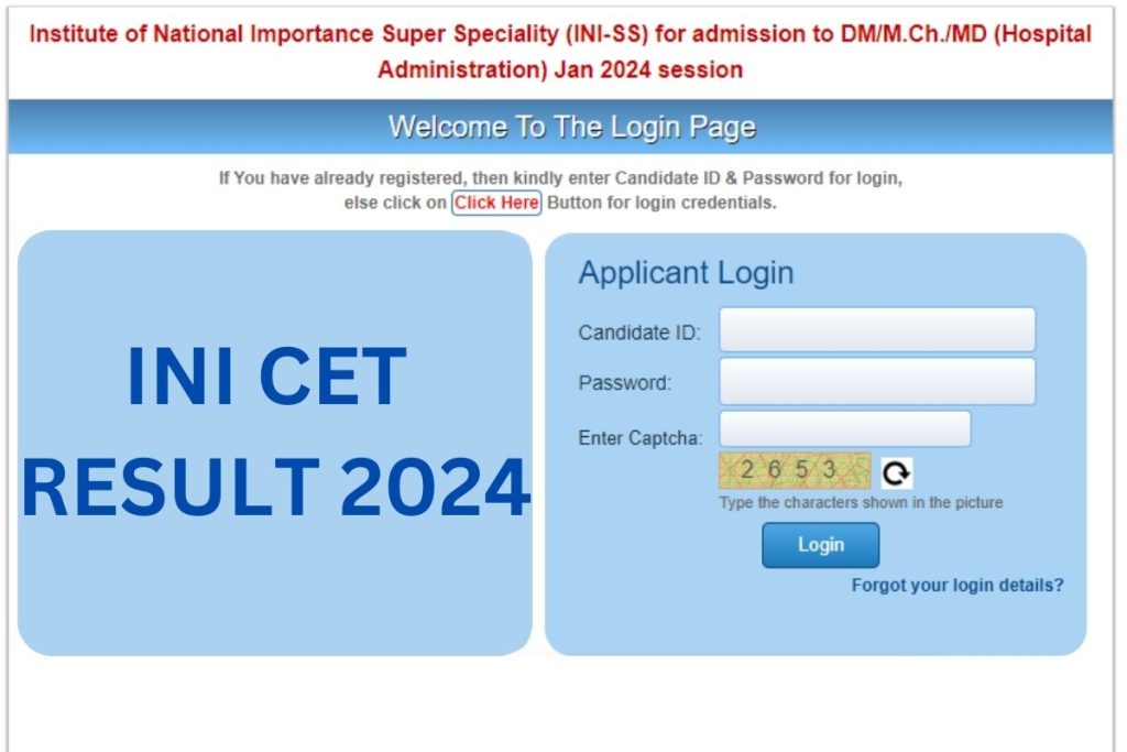 INI CET Result 2024