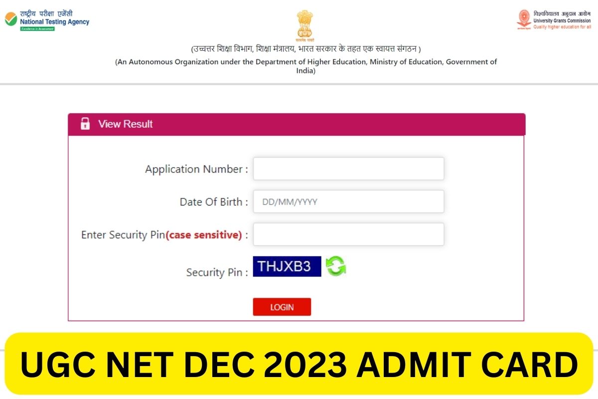 UGC NET Dec 2023 Admit Card, Exam Date, Exam City Slip @ ugcnet.nta.nic.in