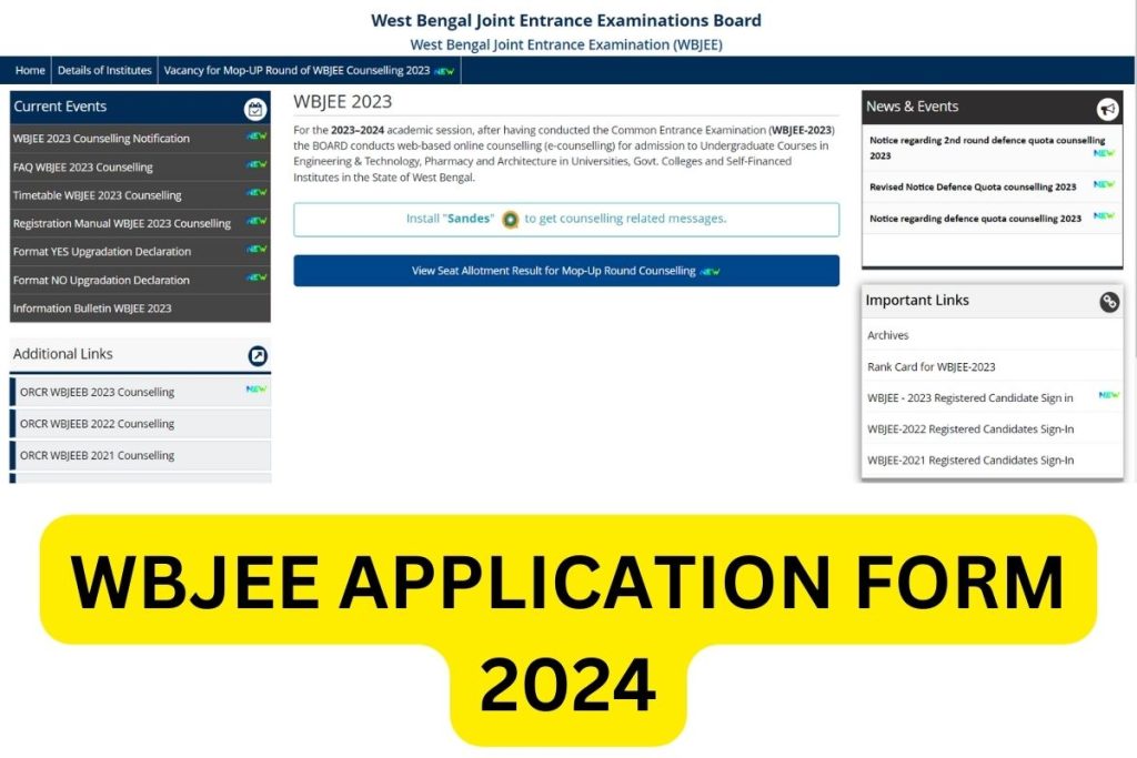 WBJEE 2024 Notification, Application Form, Registration