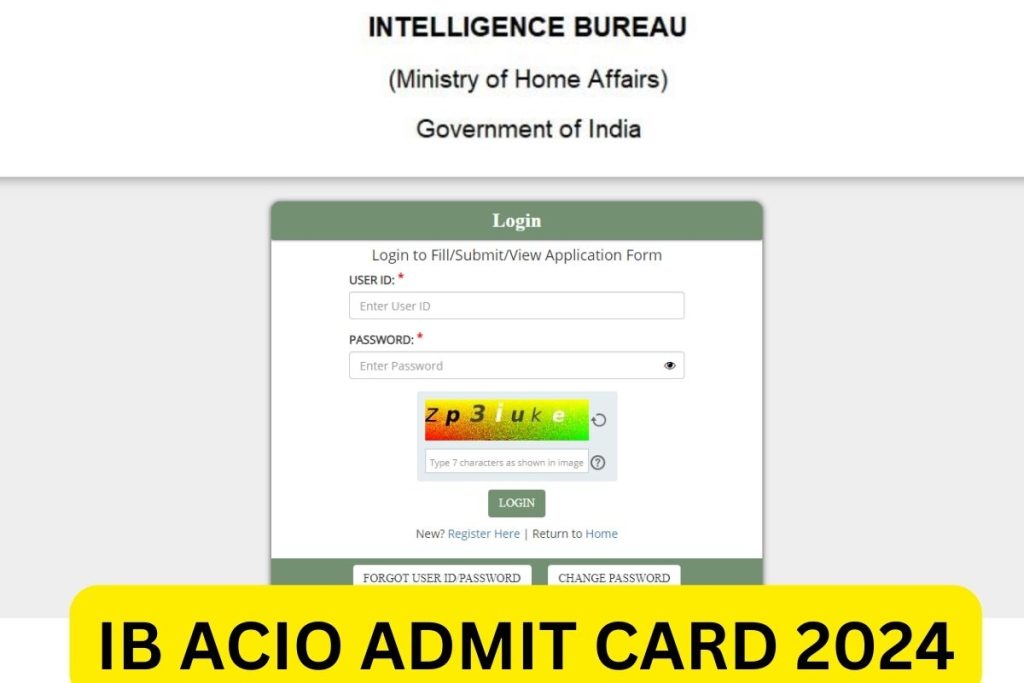 IB ACIO Admit Card 2024, Exam Date, mha.gov.in Hall Ticket