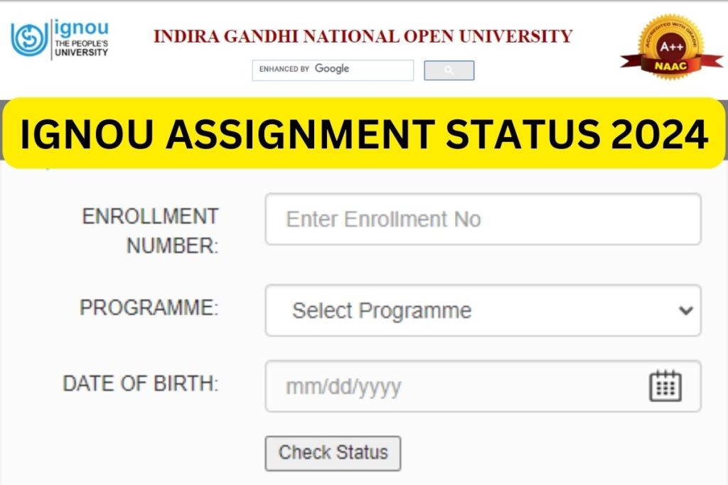 IGNOU Assignment Status 2024, Grade Card Download