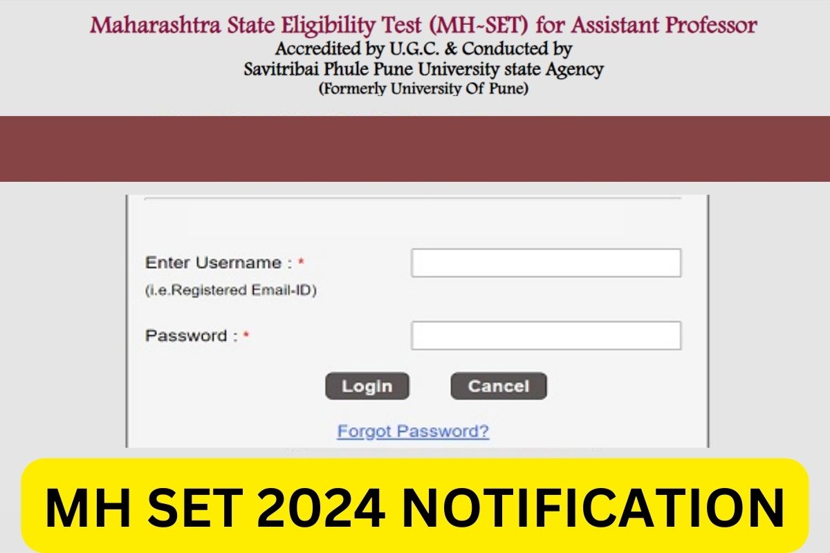 MH SET 2024 Notification - Application Form Online, Last Date