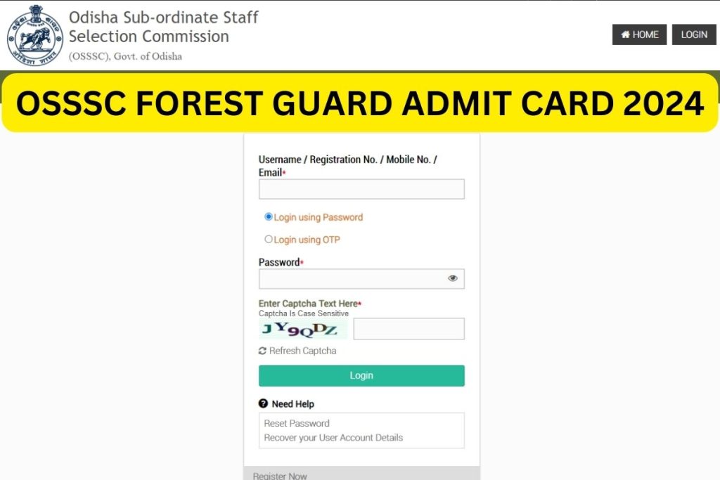 OSSSC Forest Guard Admit Card 2024, Exam Date