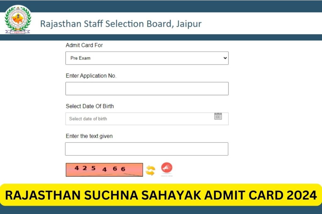 Rajasthan Suchna Sahayak Admit Card 2024