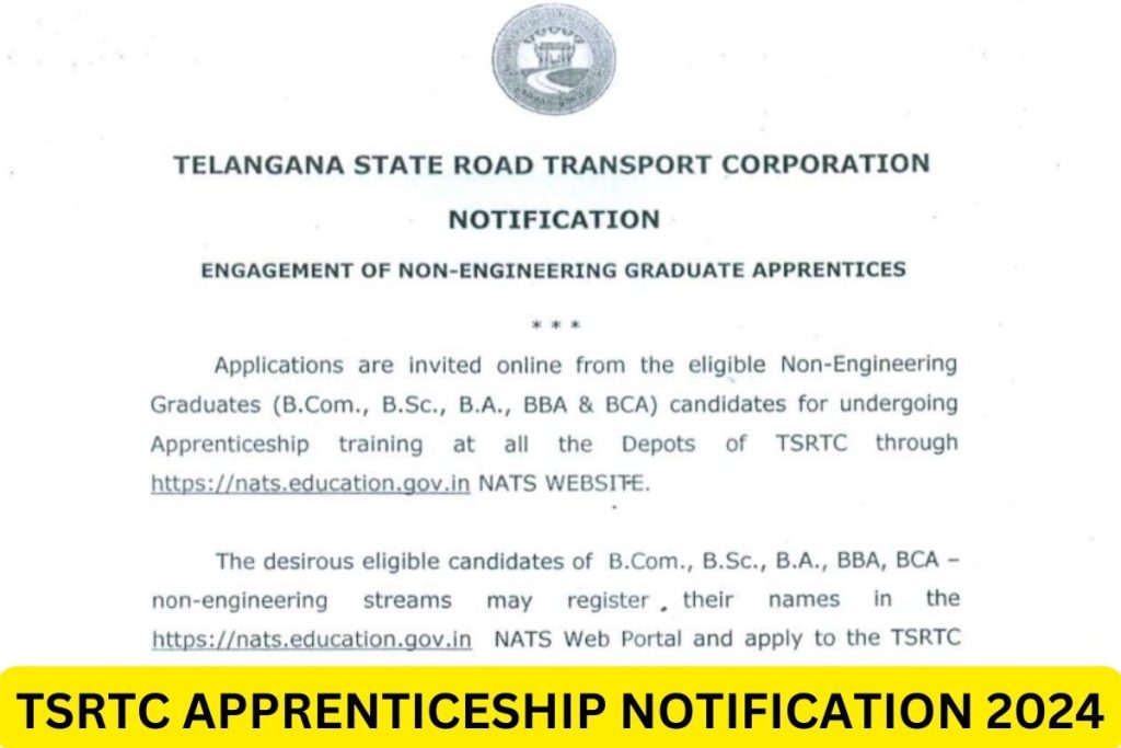 TSRTC Apprenticeship Notification 2024