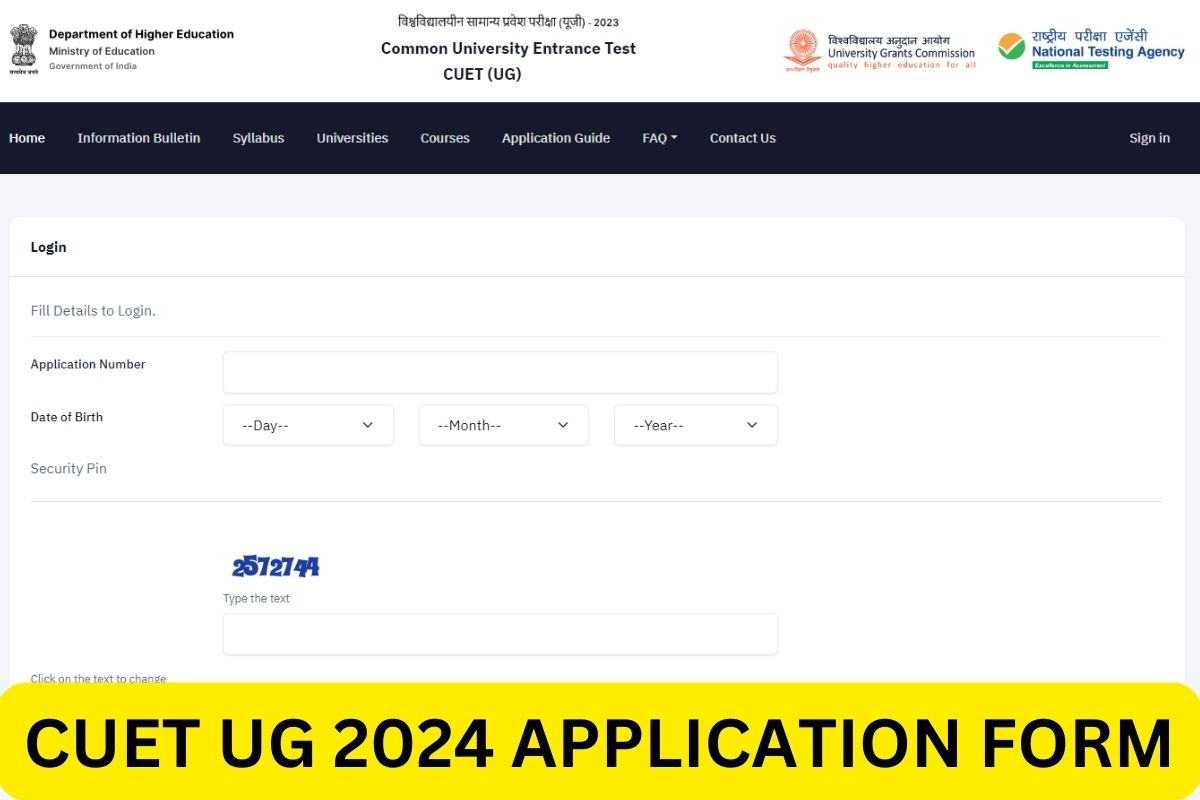 CUET UG 2024 Application Form