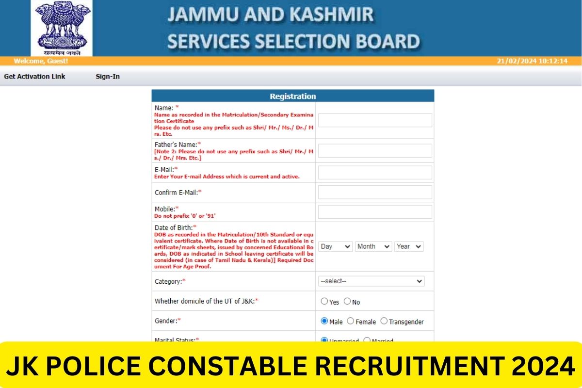 JK Police Constable Recruitment 2024