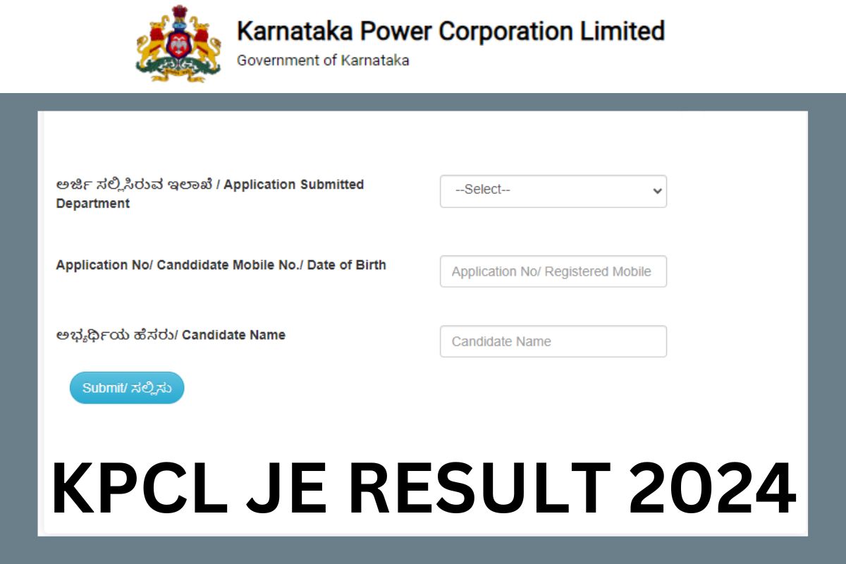 KPCL JE Result 2024- Junior Engineer Cut Off Marks, Merit List