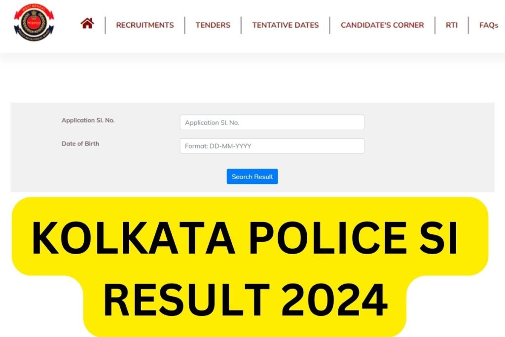 Kolkata Police SI Result 2024